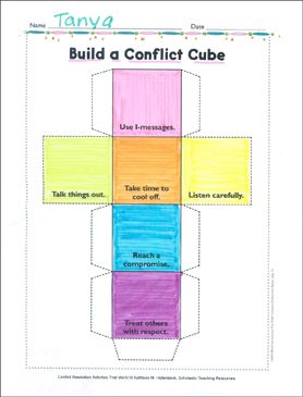 Build a Conflict Cube: Conflict Resolution Activity | Printable Cut and Pastes, Skills Sheets Conflict Resolution Activities, Conflict Resolution Skills, Sped Classroom, Guided Reading Levels, Child Therapy, Social Emotional Skills, Emotional Skills, Therapy Ideas, Grade 4