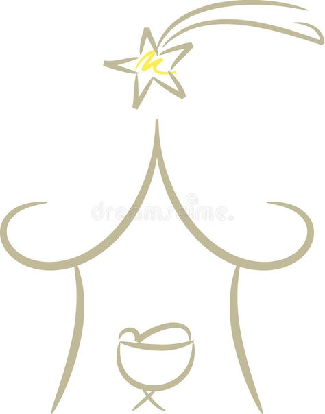 Simple Nativity Scene. Simple line-art drawing of Nativity scene showing baby Je , #Sponsored, #line, #art, #drawing, #Simple, #Nativity #ad Nativity Scene Drawing Simple, Nativity Drawing Simple, Simple Nativity Painting, Manger Drawing, Christian Doodle Art, Nativity Drawing, Drawing Cookies, Minimalist Nativity Scene, Simple Nativity Scene