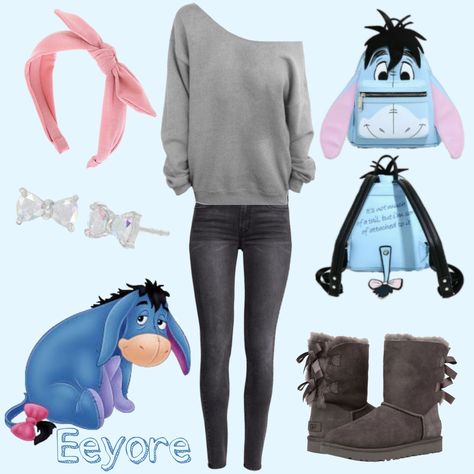 Eeyore Inspired Outfits, Eeyore Outfit, Disney Character Outfits, Disney Eeyore, Disney Princess Outfits, Disney Gold, Disney Outfit, Disney Bounding, Character Inspired Outfits