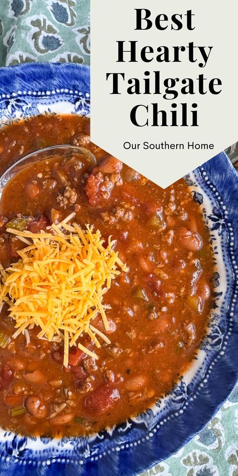 The Best Hearty Tailgate Chili Recipe Tailgate Chili Recipe, Boilermaker Tailgate Chili, Tailgate Chili, Meat Sauce Recipes, Soup And Stew Recipes, Go Chiefs, Chili Recipe Crockpot, Hearty Chili, Hot Pepper Sauce