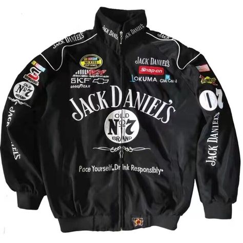 Hot Newest Jack Daniels Retro Racing Jacket multiple new Racing Jacket Outfit, Vintage Racing Jacket, Embroidery Winter, Nascar Jacket, Motorcycle Suit, Autumn Clothing, Nashville Outfits, Concept Clothing, Racing Suit