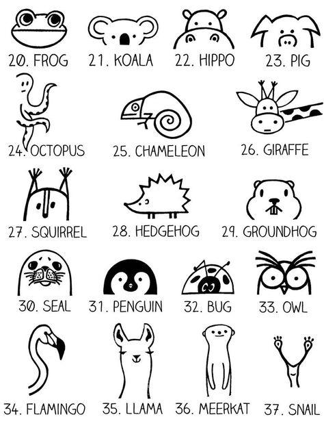 Animal stamps from Woodland Tale on Etsy - customizable Drawing Ideas Farm Animals, Animal How To Draw, Animal Stamp Design, Fun Animal Doodles, Draw Dogs Easy, Easy Woodland Animal Drawings, Fun Simple Doodles, Fun Doodles Easy, Easy Painting Doodles