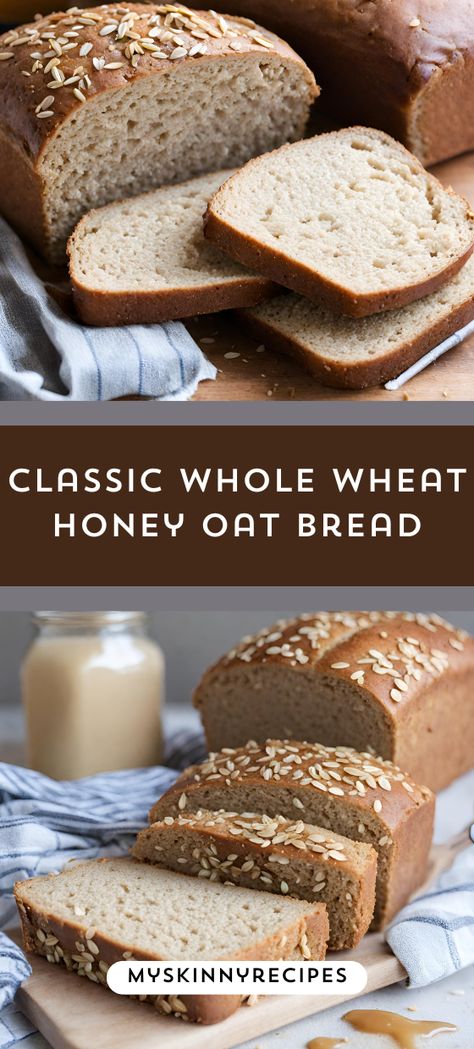 Indulge in the wholesome goodness of homemade whole wheat honey oat bread! 🍞✨ This easy recipe yields a soft, flavorful loaf perfect for sandwiches, toast, or enjoying on its own. 🌾🍯 Plus, it's adorned with a delightful hint of honey sweetness and hearty oats. Bake a batch today! #homemadebread #healthybaking #wholegrain #myskinnyrecipes  🥪🍽️ Oat Bread Recipe, Grains Recipes, Food Area, Breads Recipes, Honey Oat Bread, Honey Wheat Bread, Savory Breads, Oat Bread, Wheat Bread Recipe