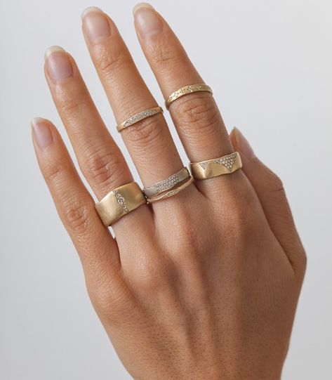 Sofia Kaman, Diamond Patch, Handmade Wedding Band, Favorite Engagement Rings, Jewelry Advice, Art Ring, Simple Band, Torn Paper, Unique Wedding Bands