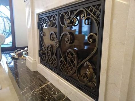 Fireplace Screen, Fireplace, Birthday, Christmas, Fathers Day, Mothers Day, Anniversary,firewood Holder,fire Poker,fireplace Tools,iron Gift - Etsy Fireplace Doors Ideas, Fireplace Screen Ideas, Fireplace Screens With Doors, Decorative Fireplace Screens, Fireplace Inspiration, Fire Poker, Firewood Holder, Fireplace Doors, Fire Pokers