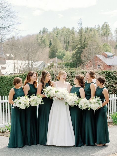 Emerald Bridesmaid Dress, Green Spring Wedding, Emerald Bridesmaid, Classic Bridesmaids Dresses, Elegant Spring Wedding, Emerald Green Bridesmaid Dresses, Woodstock Vermont, Dresses Photography, Dresses For Spring