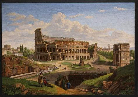 🎨🖼 "Rome and Back, Individualism and Authority in Art, 1500–1800" | Unframed | #Art #AncientRome via LACMA Rome Painting, Marble Pictures, Rome Art, Triumphal Arch, Micro Mosaic Jewelry, Roman Era, The Colosseum, Mosaic Pieces, Ancient Buildings