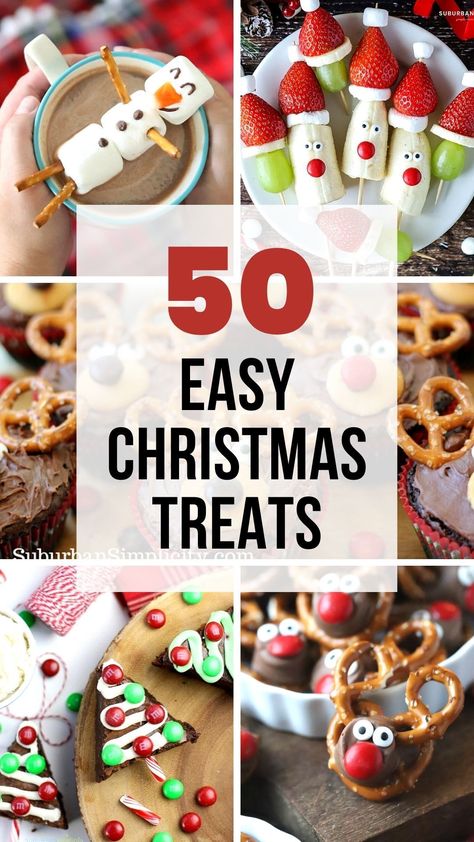 Easy Christmas Treats to brighten and sweeten your holidays! These cute Christmas desserts are perfect for parties and playdates and are simple enough for the kids to help make them. These recipes also make heartfelt homemade gifts. Christmas Dessert Crafts For Kids, Christmas Desserts For Kids, Christmas Treats For Kids, Kids Christmas Treats, Cute Christmas Desserts, Christmas Treats To Make, Easy Christmas Treats, Treats To Make, Christmas Baking Recipes