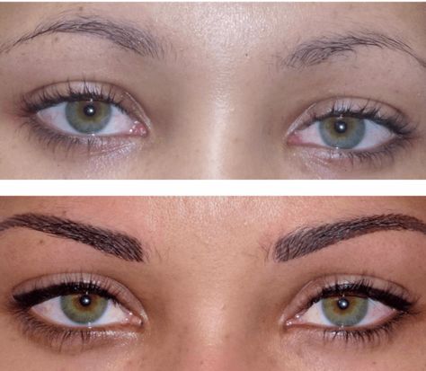 Permanent makeup with permanent eyeliner and eyebrows. Great work! Glitter Eyebrows, Top Eyeliner, Mac Eyeliner, Taupe Eyeshadow, Permanent Makeup Eyeliner, Permanente Make-up, Permanent Eyeliner, Liquid Eyeliner Pen, Eyeliner Tattoo