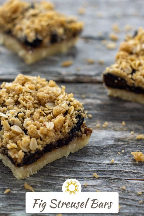 Use either fresh or dried figs to make delicious fruit bars topped with a crumbly streusel for a dessert that kids and adults will enjoy. #dessertbars Fig Recipes Dessert, Homemade Fig Newtons, Dried Fig Recipes, Fig Dessert, Streusel Bars, Fruit Bars, Fig Cake, Fig Bars, Fig Recipes