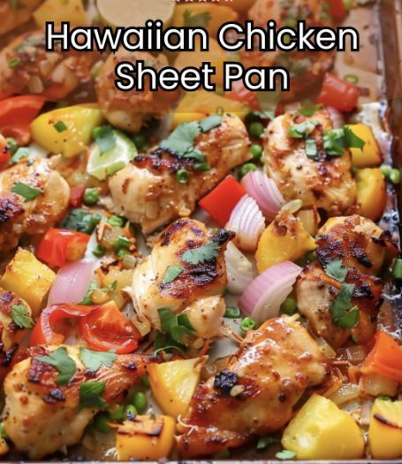 Hawaiian Chicken Sheet Pan – Tnextrecipes Chicken Sheet Pan Recipe, Pan Chicken Breast, Hawaiian Chicken Recipes, Chicken Sheet Pan, Chicken Boneless Breast Recipes, Sheet Pan Meals Chicken, Sheet Pan Dinners Chicken, Pineapple Chunks, Sheet Pan Suppers