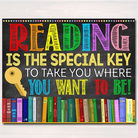 Reading Will Take You Everywhere, Poster About Reading, Reading Posters For Classroom, Library Poster, School Library Decor, Reading Poster, Inspirational Readings, School Libraries, Library Posters