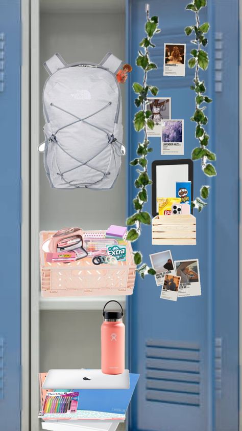 Locker Ideas Full Length, Long Locker Ideas, Cute Lockers, Locker Ideas Aesthetic, Locker Decorations Ideas, Preppy Locker, Aesthetic Locker, Cute Locker Decorations, Cute Locker Ideas