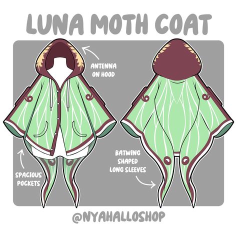 Luna Moth Clothes, Luna Moth Costume, Moth Jacket, Kawaii Moth, Moth Clothes, Moth Mask, Moth Oc, Moth Aesthetic, Moth Hoodie