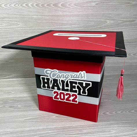 8x8 Class of 2023 Graduation Party Card Box Choose Your - Etsy Graduation Cap Card, White Graduation Cap, Party Card Box, Graduation Party Cards, Graduation Box, Graduation Card Boxes, Graduation Party Planning, Money Notes, Foldable Card