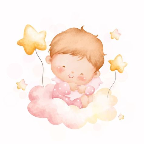 Vector watercolor illustration cute baby... | Premium Vector #Freepik #vector #watercolor-girl #baby-cartoon #baby-illustration #baby Baby Photoshoot Boy, Belly Painting, Illustration Cute, Tatty Teddy, Baby Themes, Baby Fox, Girls Illustration, Cute Characters