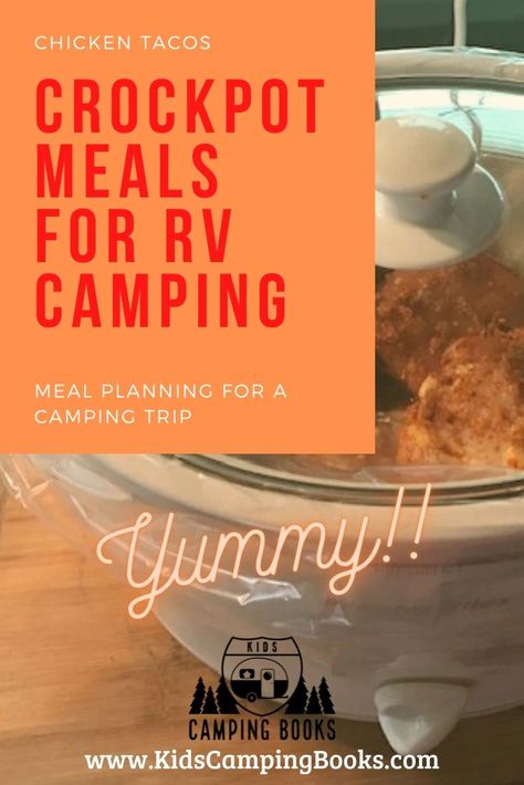 Rv Crockpot Meals, Meals For Rv Camping, Camper Meals, Rv Camping Recipes, Camping Food Make Ahead, Camping Meal Planning, Camping Meal, Camping Menu, Camping Books