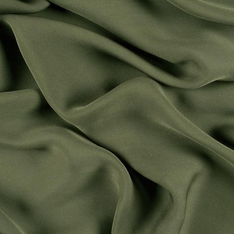 Introducing a lovely Premium Olive Green Silk Double Georgette, courtesy of Mood Fabrics. Georgette fabrics are very lightweight, like chiffon, but with a denser and more crepe-like hand; perfect for blouses, dresses, overlay pieces, scarves and more. Available in 95+ attractive shades.   Note: Dye lots are subject to change up to 10% in either direction. Ordering swatches is HIGHLY recommended for these products. Olive Green Dresses, Mood Fabrics, Fall Color Palette, Olive Green Color, Wedding Mood Board, Georgette Fabric, Olive Color, Green Satin, Green Silk