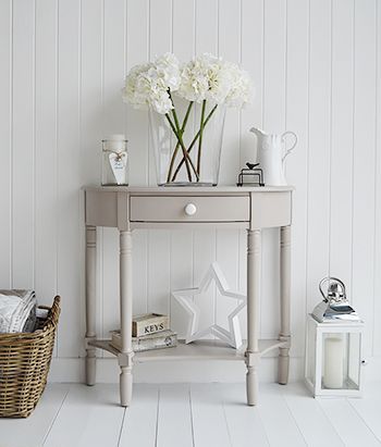 Small Console Tables, Grey Console Table, Interior Entrance, Garden Flat, Half Moon Console Table, Moon Table, White Console Table, Hall And Living Room, Hall Furniture