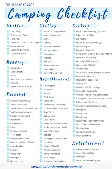 Camping Checklist Printable, Camping Checklist Family, Camping Shelters, Camping Packing List, Kids Camping, Camping List, Packing Checklist, Camping Checklist, Camping Adventure