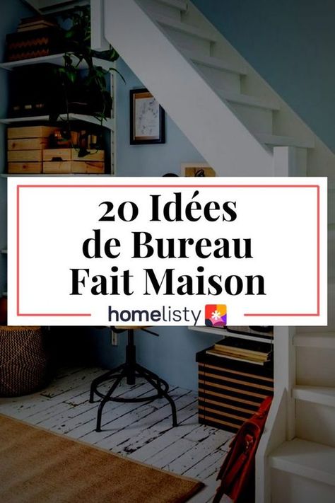 20 Idées Géniales pour Réaliser votre Propre Bureau Fait Maison Loft Bed, Home Diy, Coin, Home Decor Decals, Home Decor, Home Décor