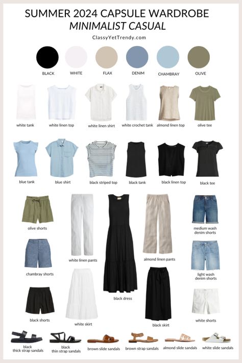 10 Minimalist Casual Summer Outfits For Warm Weather Climates - Classy Yet Trendy 2024 Capsule Wardrobe Summer, Summer Travel Outfits 2024, Summer Travel Capsule Wardrobe 2024, Minimalist Summer 2024 Outfits, Hawaii Capsule Wardrobe, Style Inspiration Summer 2024, Capsule Wardrobe 2024 Summer, Summer 2024 Capsule Wardrobe, Summer 2024 Outfits