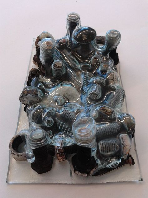 Steel Objects, Glass Melting, Glass Slumping, Melting Glass, Slumped Glass, Plastic Art, Glass Artwork, Ap Art, Sculpture Installation