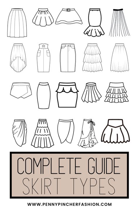 Types of Skirts - The Ultimate Guide to Skirt Types - Penny Pincher Fashion Penny Pincher Fashion, Ruffle Skirts, Godet Skirt, Sarong Skirt, Box Pleat Skirt, Penny Pincher, Paper Dress, Peplum Skirt, Tulip Skirt