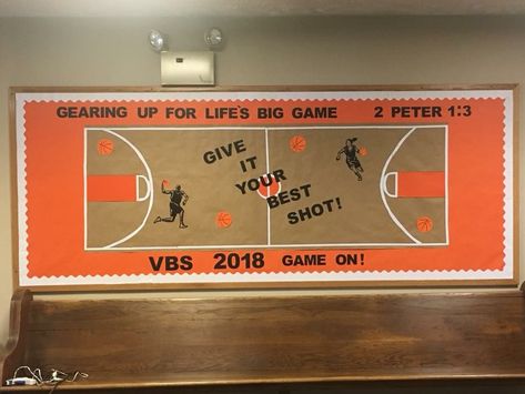 Basketball Classroom Theme, Basketball Bulletin Board Ideas, Sports Themed Office, Basketball Bulletin Boards, Basketball Classroom, Sports Bulletin Boards, Pbis Rewards, Pe Classroom, Pe Bulletin Boards