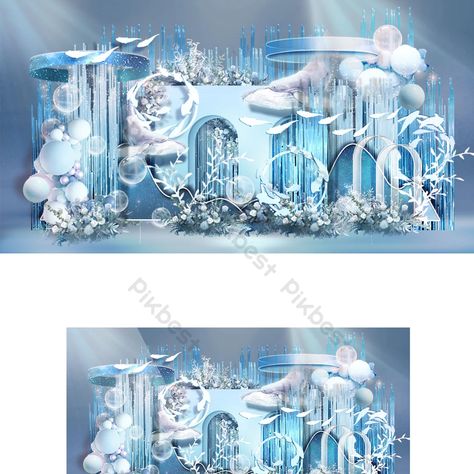 Ocean Theme Event, Crystal Backdrop, Ocean Wedding Theme, Creative Booths, Mermaid Birthday Party Decorations, Dream Wedding Reception, Decoration Evenementielle, Photo Zone, Fish Ocean