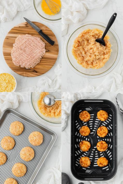 Simple and beyond easy, these Air Fryer Keto Chicken Nuggets are quick to prep and only require 3 simple ingredients! 3 Ingredient Chicken Nuggets Air Fryer, Keto Nuggets Air Fryer, Homemade Keto Chicken Nuggets, Low Carb Chicken Nuggets Air Fryer, Air Fry Chicken Nuggets Homemade, Keto Chicken Nuggets Ground Chicken, Home Made Chicken Nuggets Air Fryer, Diy Chicken Nuggets Air Fryer, Homemade Air Fryer Chicken Nuggets