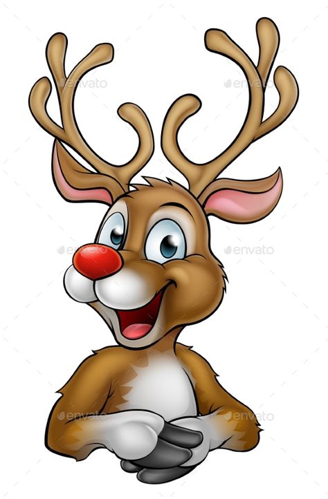 A happy cartoon Christmas Reindeer Drawing Merry Christmas, Reindeer Cartoon, Reindeer Drawing, Images Noêl Vintages, Cartoon Reindeer, Christmas Rock, Happy Cartoon, Cartoon Christmas, Christmas Sleigh