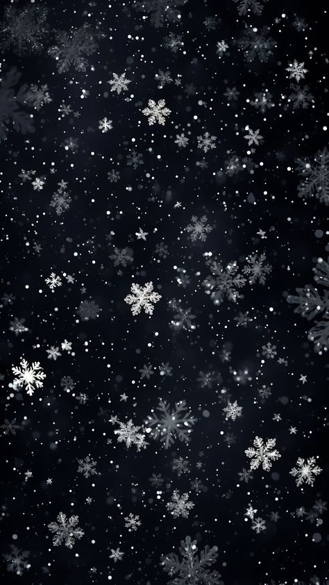 Dark Snowflake Wallpaper, Black Christmas Wallpaper, Black Christmas Background, Background Aesthetics, Snowflake Wallpaper, Iphone Wallpaper Winter, Aesthetics Wallpaper, Wallpaper Aesthetics, Xmas Wallpaper