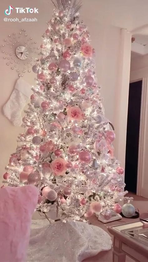 ultra pink christmas ✨ [Video] | Pink christmas diy, Pink christmas decorations, Pink christmas White Tree With Pink Decorations, White Tree Pink Ornaments, Pink Christmas Home Decor, Girls Christmas Tree Ideas, White And Pink Christmas Tree Ideas, Christmas Decor Ideas Pink And Gold, White Christmas Tree With Pink Decor, White Christmas Tree Pink Decorations, Pink And Silver Christmas Decor