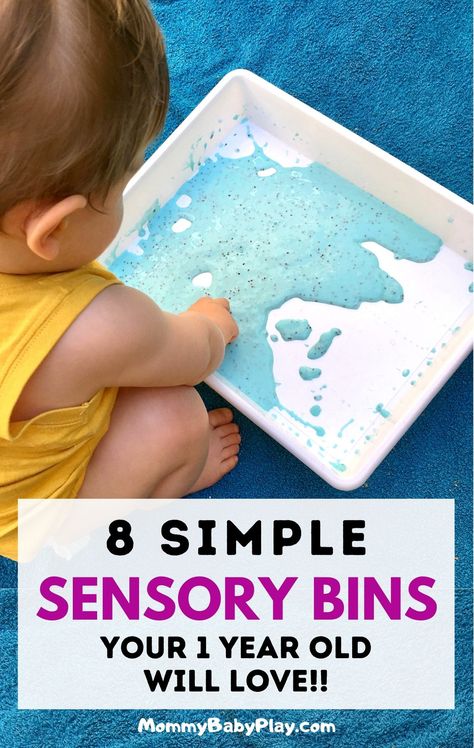 Sensory Ideas For One Year Olds, Easy Sensory Activities For One Year Old, Montessori Activity 1 Year, I Year Old Activities, Fun Things To Do With A One Year Old, Home Activities For One Year Old, Rainy Day Activities For One Year Olds, Sensory 1 Year, Busy Activities For One Year Old