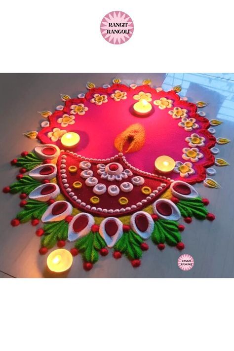 Rangoli Diwali Design, Easy Rangoli Designs Diwali Beautiful, Diya Rangoli Designs Diwali, Rongali Design, Diwali Rangoli Designs Beautiful, Diwali Rangoli Designs Simple, Best Rangoli Designs Diwali, Simple Rangoli Ideas, Best Rangoli Designs For Diwali