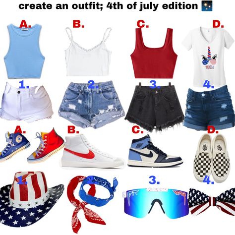 American Theme Outfit, Cute 4rth Of July Outfits, Red White And Blue Country Outfits, 4th Of July Outfits For Teenagers, Fourth Of July Fashion, 4th Of July Outfits 2024, Western Fourth Of July Outfits, Aesthetic Fourth Of July Outfits, Cute Red White And Blue Outfits