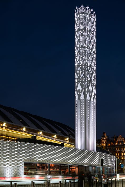 Gallery of Tower of Light and Wall of Energy / Tonkin Liu - 15 Mahanakhon Tower, Midland Hotel, David Chipperfield Architects, Geometry In Nature, Brutalism Architecture, Architectural Lighting Design, Green Facade, Diesel Industry, Facade Lighting