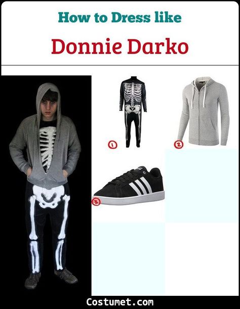 Donny Darko Costume, Donnie Darko Cosplay, Donnie Darko Outfit, Donnie Darko Skeleton, Donnie Darko Costume, Skeleton Outfit, Mens Halloween Costume, Horror Costumes, Skeleton Dress