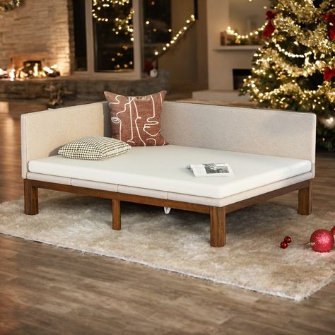 This Classic Mid-Century Modern design daybed is worthy of your possession.It's very simple to make your home unique.This daybed is designed with a clean silhouette and a hue of elegance. Full Size Day Bed, Mid Century Modern Daybed, Bed Frame Full, Full Size Daybed, Sofa Bed Frame, Modern Daybed, Full Size Bed Frame, Full Bed Frame, Upholstered Daybed