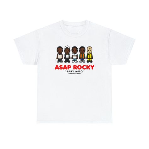 Crafted with meticulous attention to detail, our tee ensures an unmatched level of comfort and a perfect fit that complements your unique personality. Made from premium quality materials, it guarantees a soft and smooth touch against your skin, allowing you to express your love for ASAP Rocky's music with every wear. Asap Rocky T Shirt, Asap Rocky, Hip Hop Fashion, T Shirt