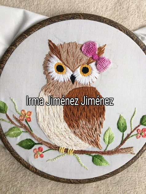 Owl Embroidery, Projek Menjahit, Birds Embroidery Designs, Hand Beaded Embroidery, Animal Embroidery Designs, Hand Embroidery Patterns Flowers, Hand Embroidery Tutorial, Handmade Embroidery Designs, Embroidery Stitches Tutorial