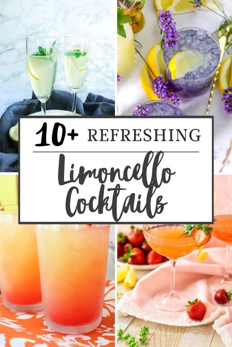 10  Best Limoncello Cocktails Limoncello Drinks, Summer Martinis, Cocktails Made With Gin, Limoncello Cocktails, Lavender Cocktail, Italian Almond Cookies, Limoncello Recipe, Collins Cocktail, Martinis Drinks