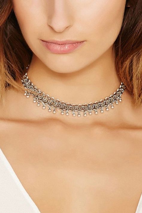 Choker Necklace Forever Necklace, Women Choker Necklace, Vintage Choker Necklace, Turquoise Choker, Metal Choker, Vintage Choker, Womens Chokers, Boho Choker, Silver Choker