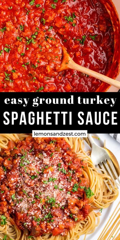 Turkey Spaghetti Sauce, Turkey Pasta Recipes, Ground Turkey Pasta Recipes, Ground Turkey Spaghetti, Turkey Sauce, Ground Turkey Pasta, Turkey Spaghetti, Healthy Spaghetti, Turkey Pasta