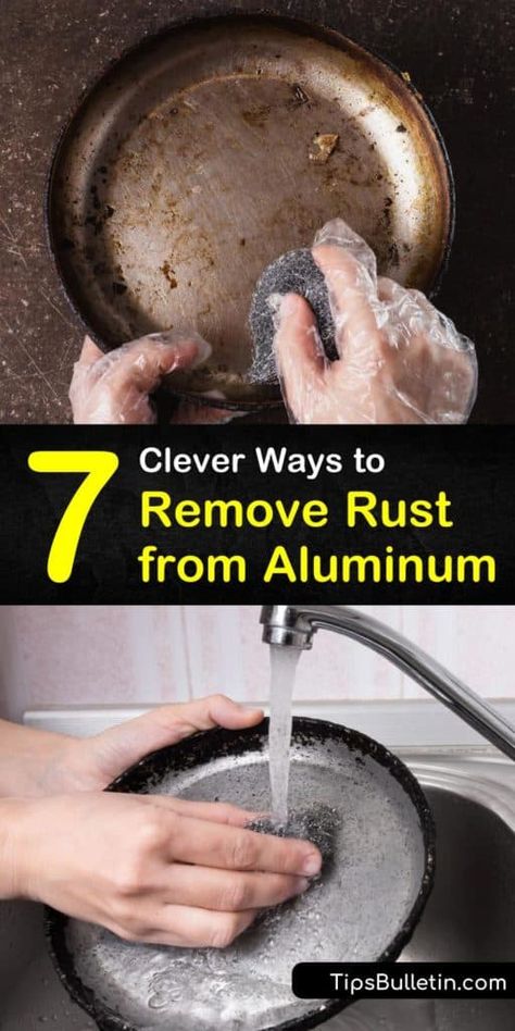 Discover these brilliant tips and tricks for rust removal. Throw out your commercial rust remover and clean rust spots from metal with household essentials like baking soda, aluminum foil, and citric acid. #remove #rust #aluminum #rustremoval Baking Soda Hydrogen Peroxide, How To Clean Aluminum, Canning Rack, Diy Household Cleaners, Remove Rust, Urine Smells, Diy Cleaning Products Recipes, How To Clean Rust, Cleaning Painted Walls