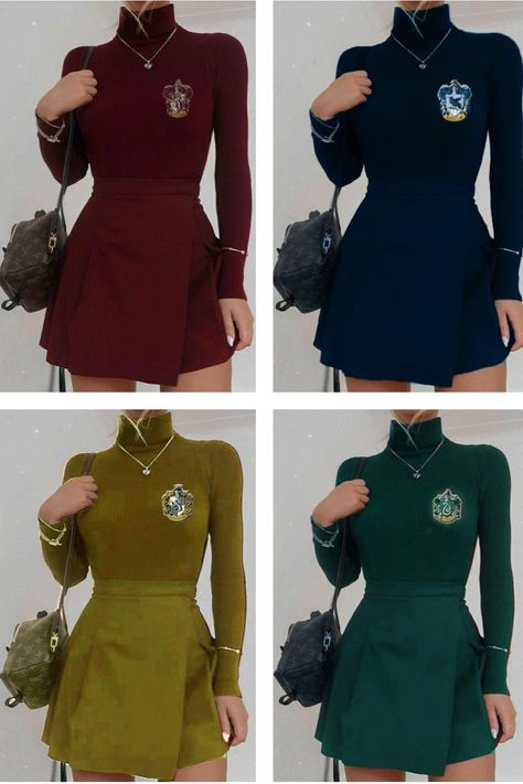 Hogwarts Winter Outfits, What I Would Wear At Hogwarts, Hogwarts Aesthetic Outfits, Harry Potter Aesthetic Outfits, Hufflepuff Uniform, Harry Potter Houses Outfits, Seoul Airport, Harry Potter Uniform, Gryffindor Uniform