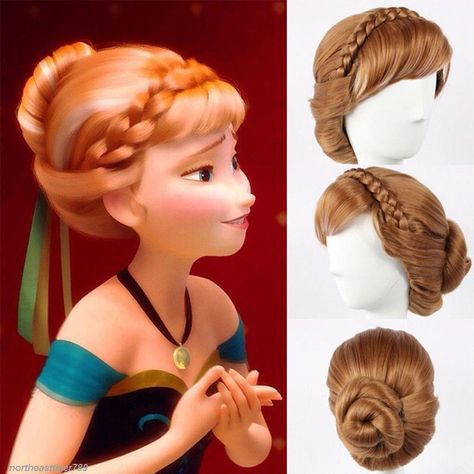 Anna Hair Frozen, Anna Frozen Hair, Frozen Hairstyles, Party Updo, Anna Coronation, Anna Hair, Elsa Hair, Disney Princess Hairstyles, Frozen Hair