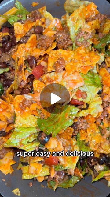 Amber Kinsman on Instagram: "One of my favorite dinners!! Quick and easy for busy weeknights! The perfect Doritos Taco Salad! I’ve tried this with a few different dressings and this one is my FAVE! #tacosalad #tacotuesday #dinneridea #cookingfor6 #easymeal #suppertime" Dorito Bag Taco Salad, Dorito Taco Salad With Ranch Dressing, Taco Salad Videos, Doritos Taco Salad With Catalina, Easy Taco Salad Recipe Simple, Taco Meat Meals, Dorito Salad With Catalina Dressing, Taco Salad Catalina Dressing, Dorito Recipes