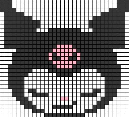 Kuromi Perler Beads, Kawaii Cross Stitch Pattern, Graph Crochet, Easy Pixel Art, Pixel Art Templates, 8bit Art, Pixel Drawing, Diy Perler Bead Crafts, Pixel Crochet